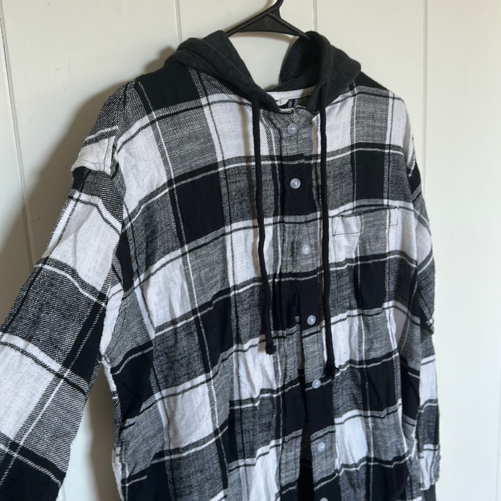 AE Oversized Hooded Flannel